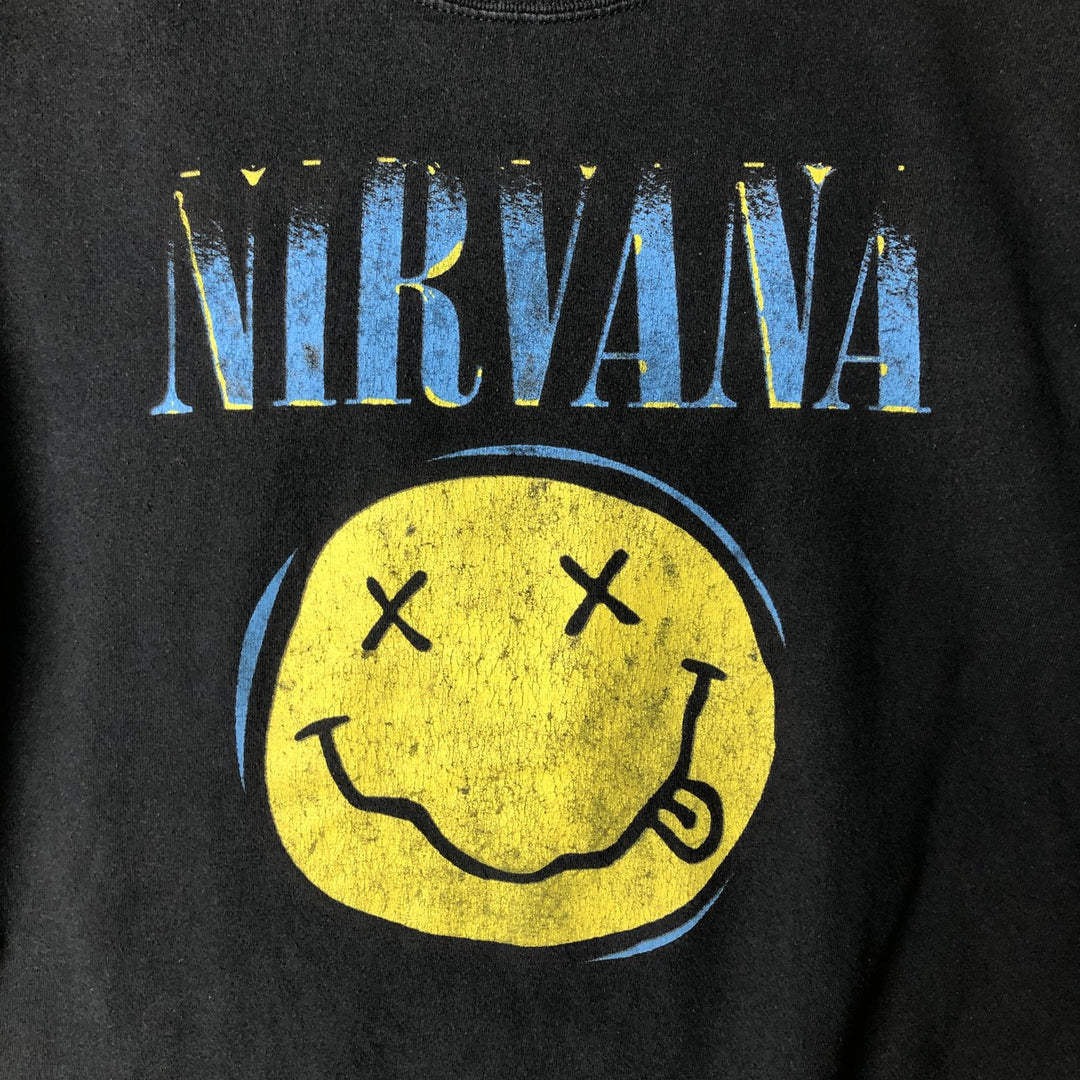 NIRVANA Nirvana Band T-shirt, Band T, Men's L size cotton black type Vintage Second Hand