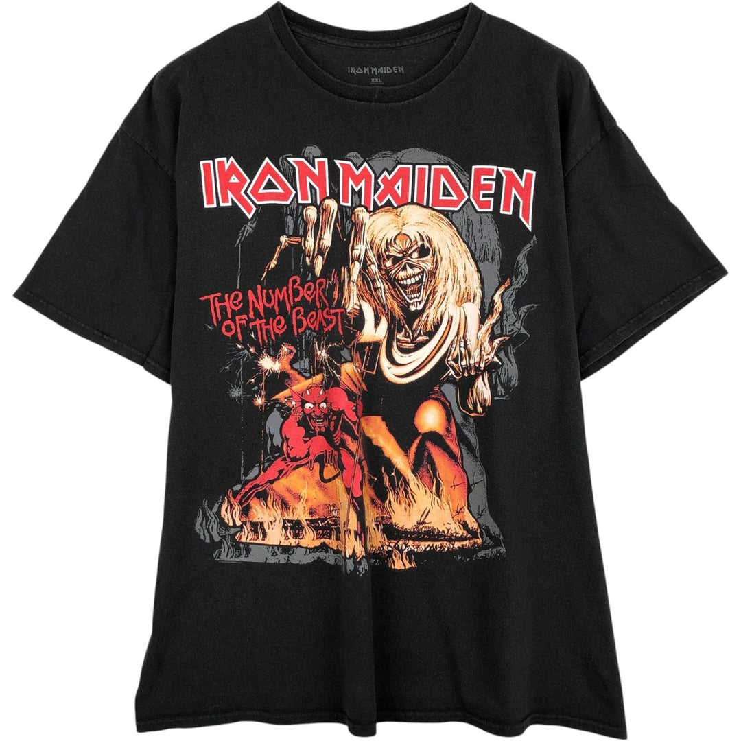 IRON MAIDEN Iron Maiden Band T-shirt Band T Men's XXL cotton black type Vintage Second Hand