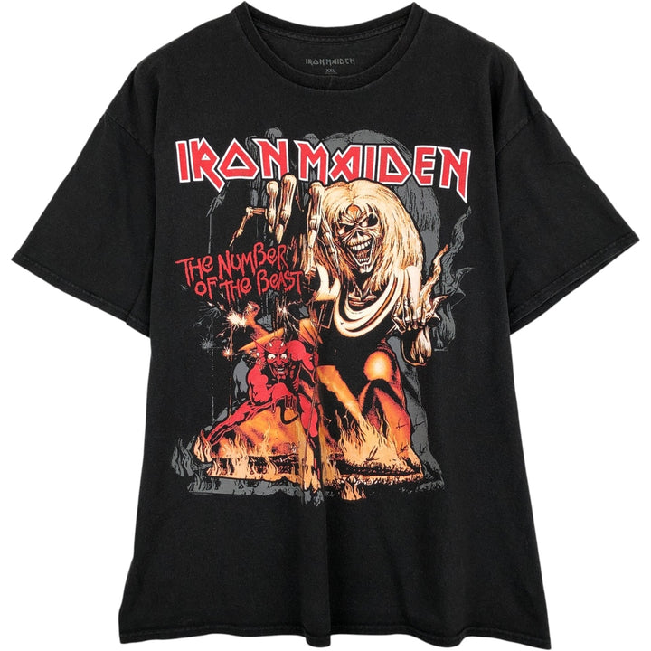 IRON MAIDEN Iron Maiden Band T-shirt Band T Men's XXL cotton black type Vintage Second Hand