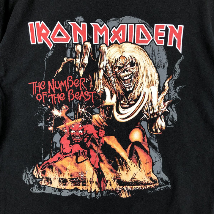 IRON MAIDEN Iron Maiden Band T-shirt Band T Men's XXL cotton black type Vintage Second Hand