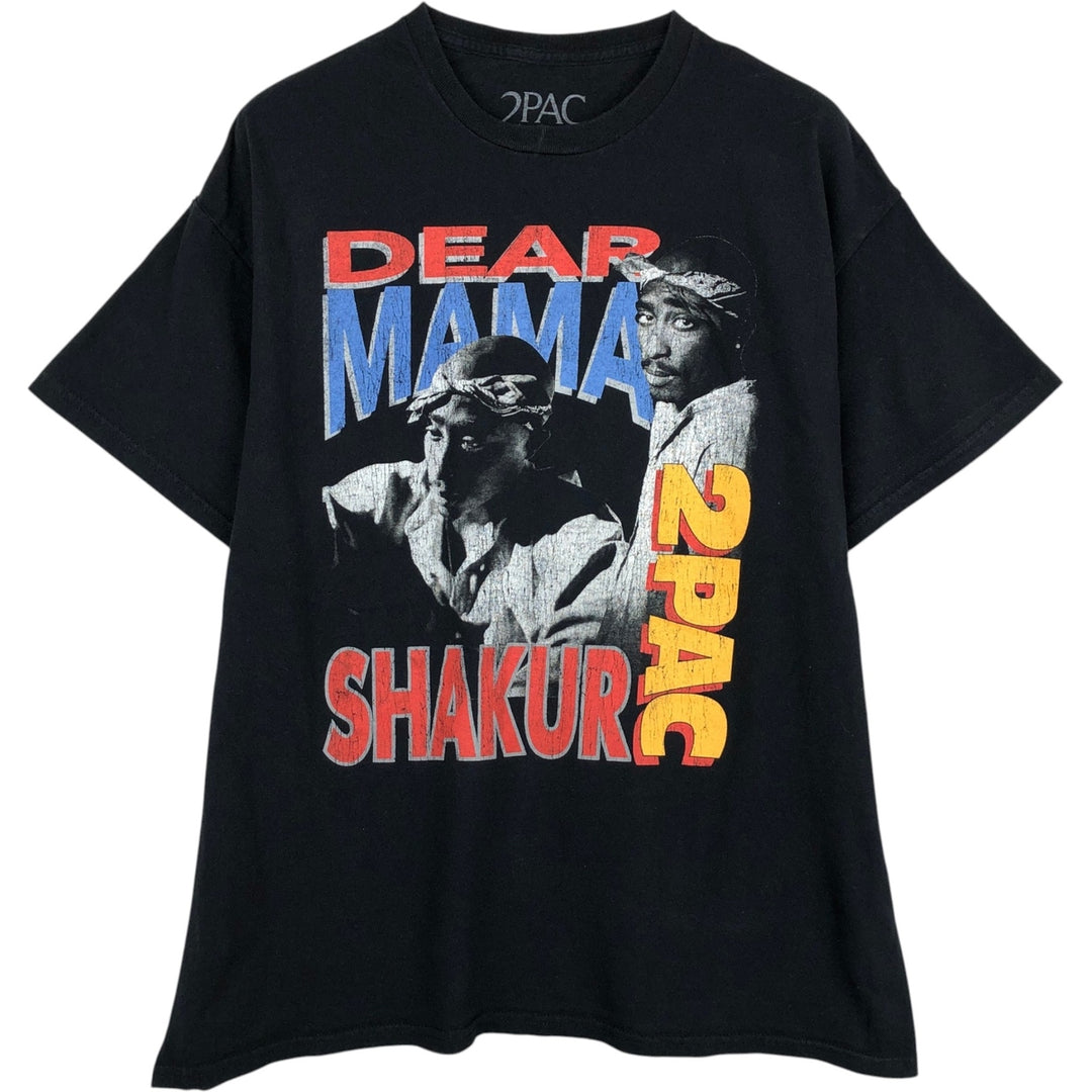 2pac rap t-shirt, men's XL size cotton black type Vintage Second Hand
