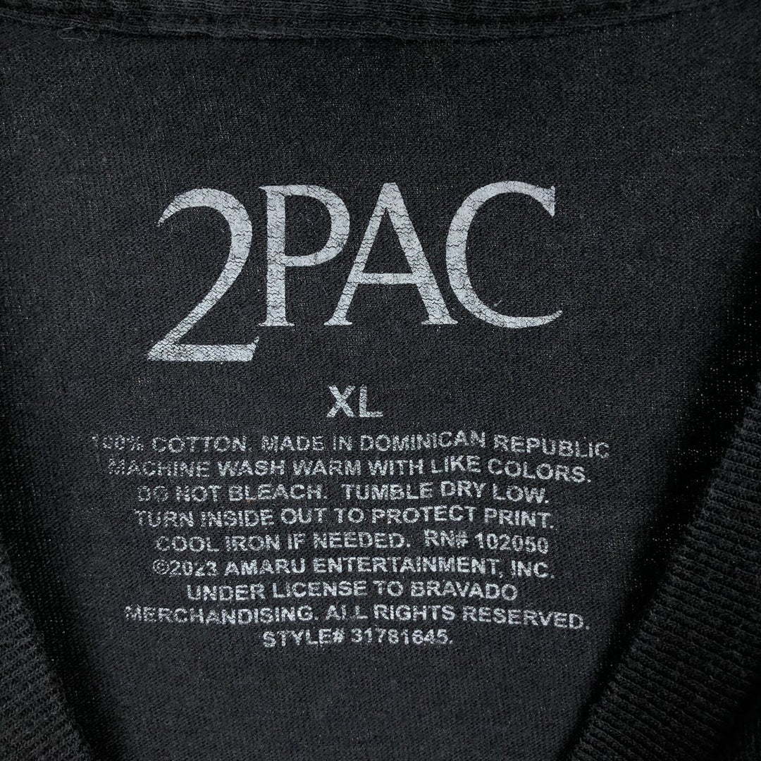 2pac rap t-shirt, men's XL size cotton black type Vintage Second Hand