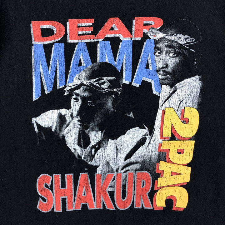 2pac rap t-shirt, men's XL size cotton black type Vintage Second Hand