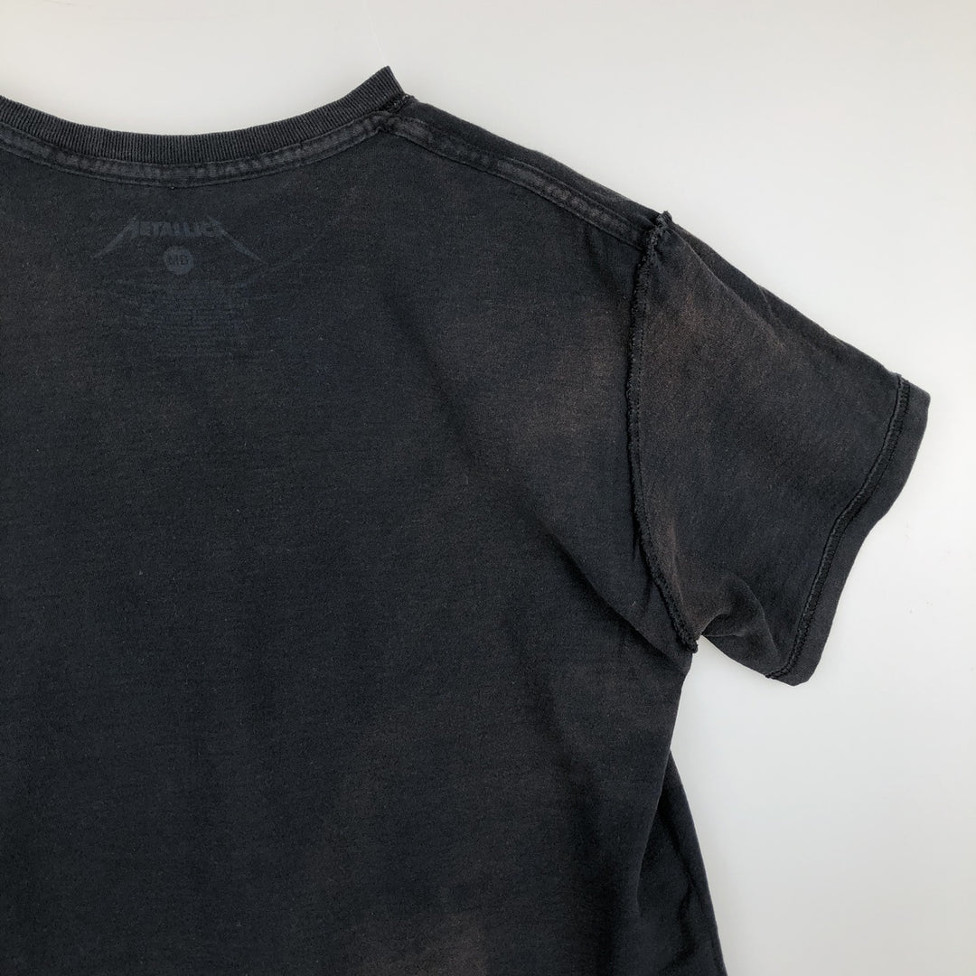METALLICA Metallica Band T-shirt Band T Men's M size unclear black type Vintage Second Hand