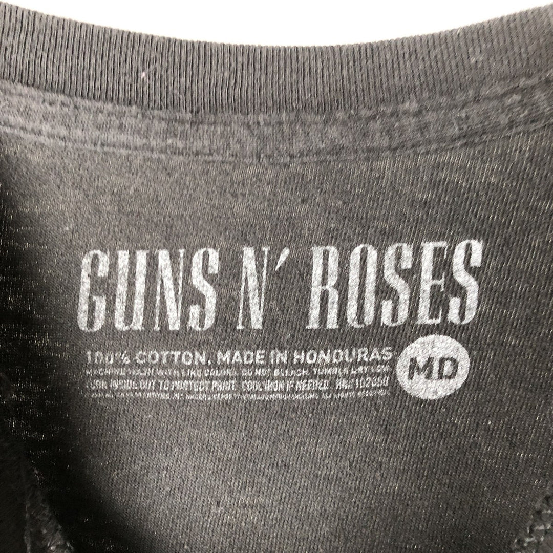 GUNS N' ROSES Guns N' Roses Band T-shirt Band Tee Men's M size cotton black type Vintage Second Hand