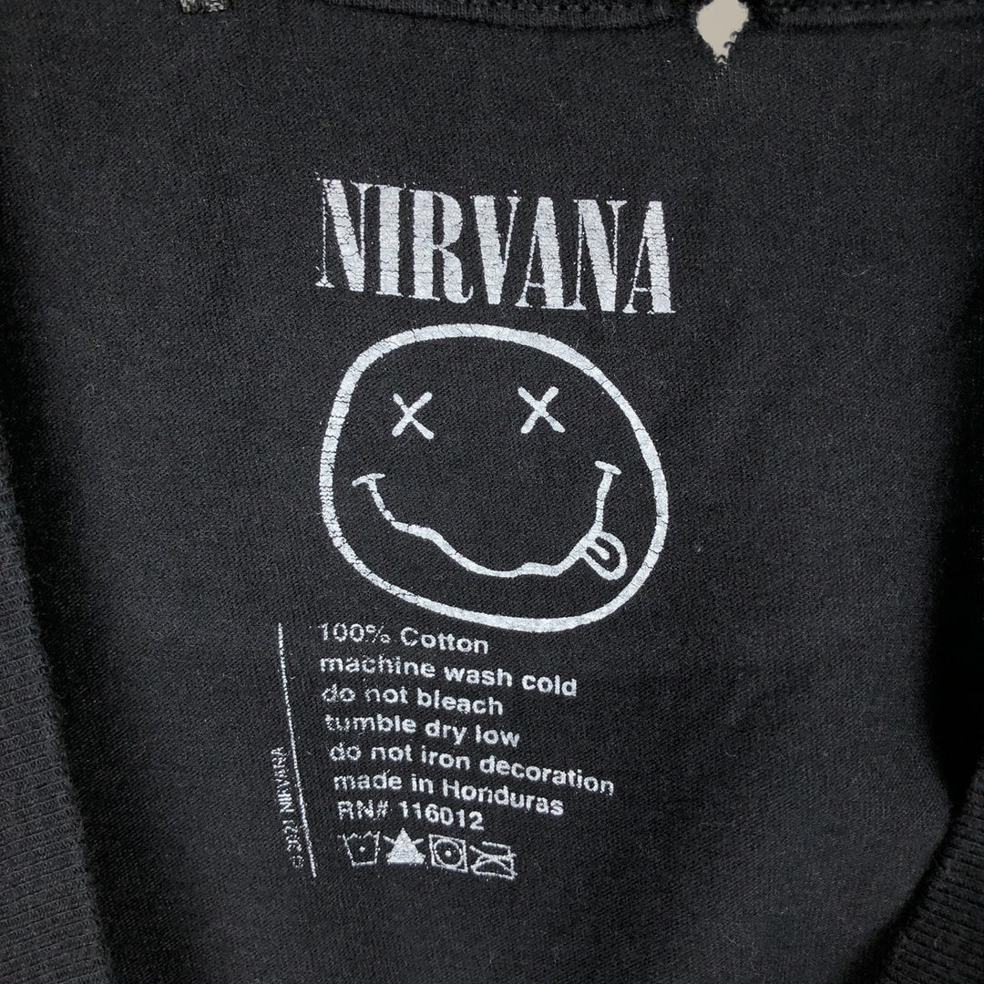 NIRVANA Nirvana Band T-shirt, Band T, Men's XL size cotton black type Vintage Second Hand