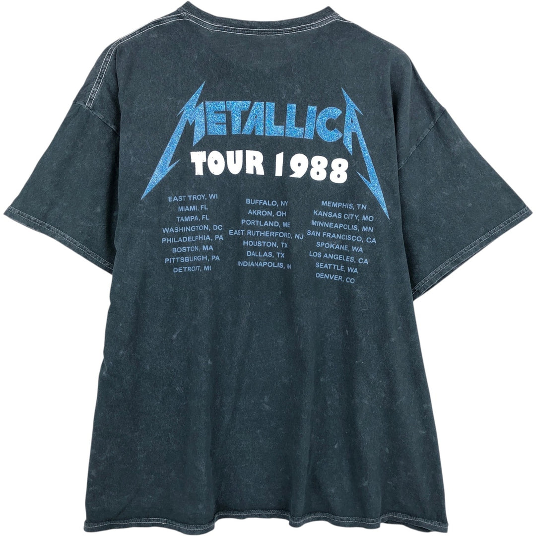 METALLICA Skull Pattern Band T-shirt Band Tee Men's M size cotton gray type Vintage Second Hand