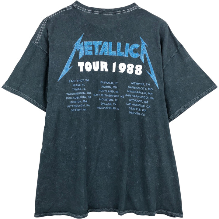 METALLICA Skull Pattern Band T-shirt Band Tee Men's M size cotton gray type Vintage Second Hand