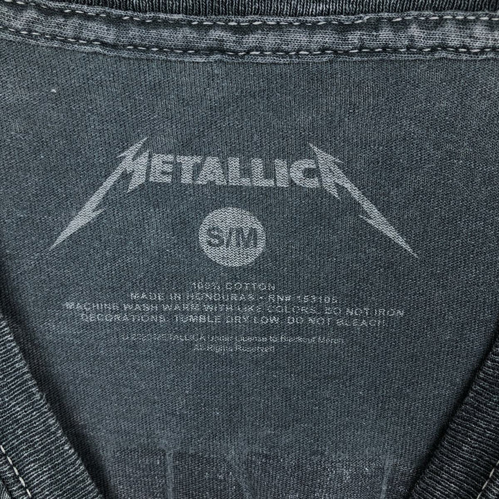 METALLICA Skull Pattern Band T-shirt Band Tee Men's M size cotton gray type Vintage Second Hand