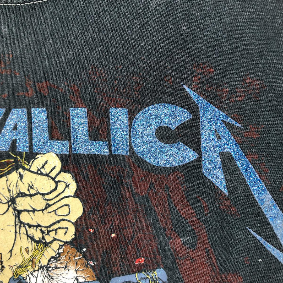 METALLICA Skull Pattern Band T-shirt Band Tee Men's M size cotton gray type Vintage Second Hand