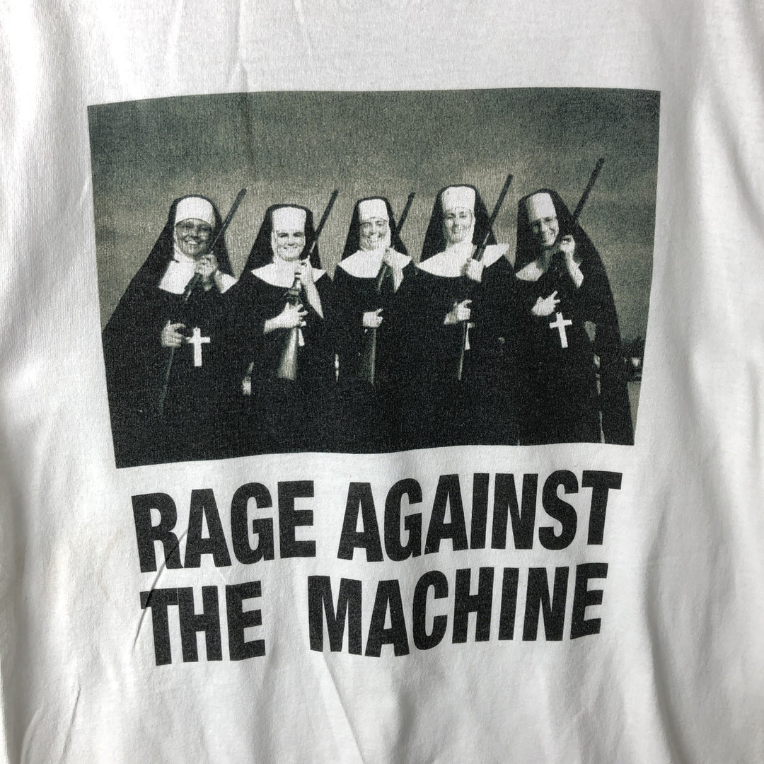 Gildan Rage Against the Machine Band T-shirt (Men's Size M) cotton white type Vintage Second Hand