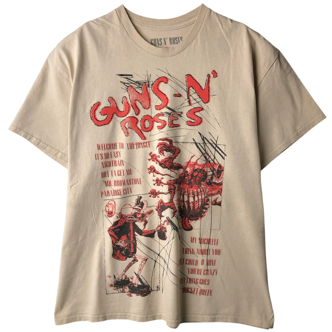 GUNS N' ROSES Guns N' Roses Band T-Shirt Band Tee Men's XL cotton Beige type Vintage Second Hand