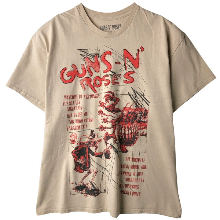GUNS N' ROSES Guns N' Roses Band T-Shirt Band Tee Men's XL cotton Beige type Vintage Second Hand