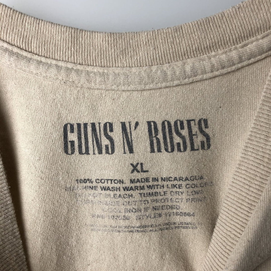 GUNS N' ROSES Guns N' Roses Band T-Shirt Band Tee Men's XL cotton Beige type Vintage Second Hand
