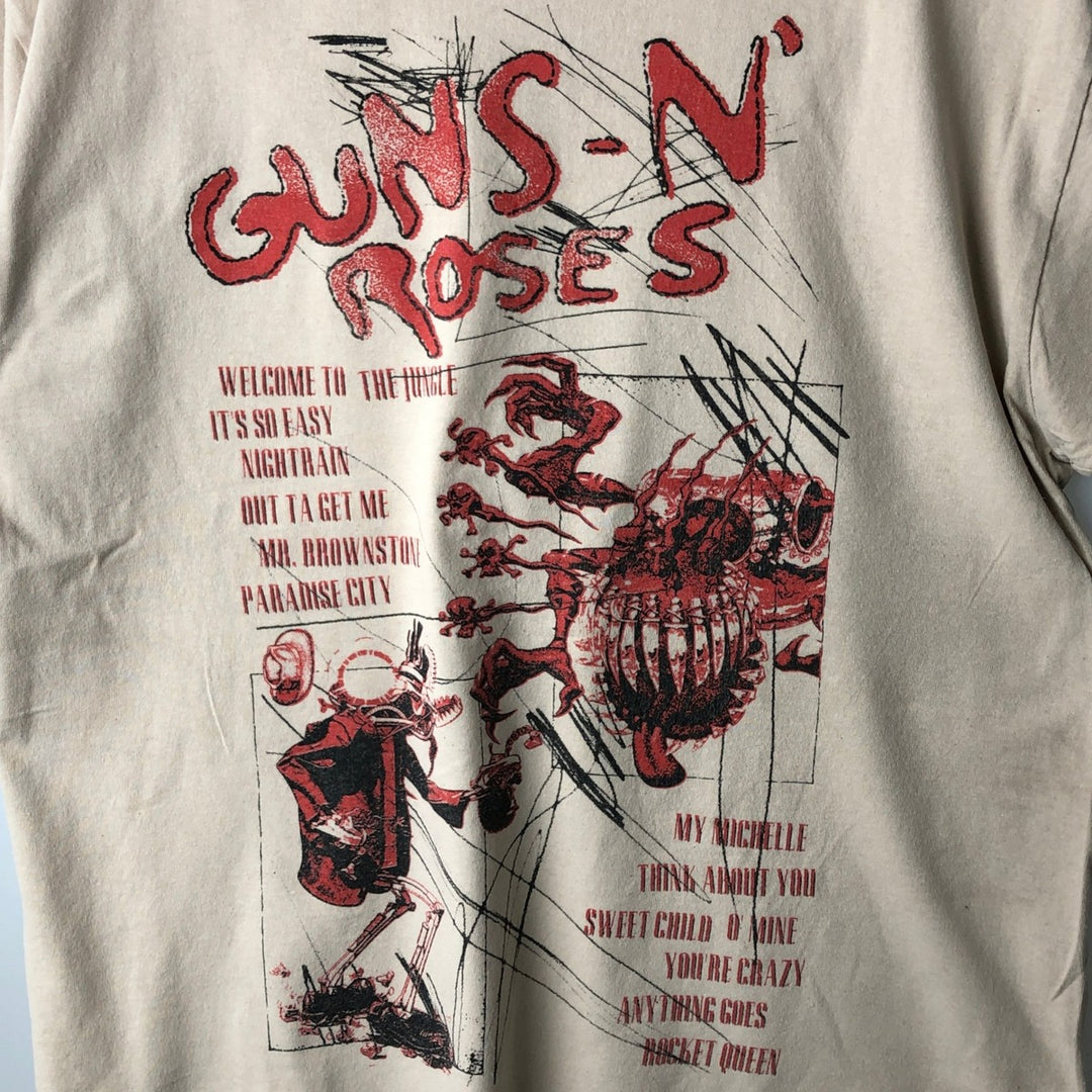 GUNS N' ROSES Guns N' Roses Band T-Shirt Band Tee Men's XL cotton Beige type Vintage Second Hand
