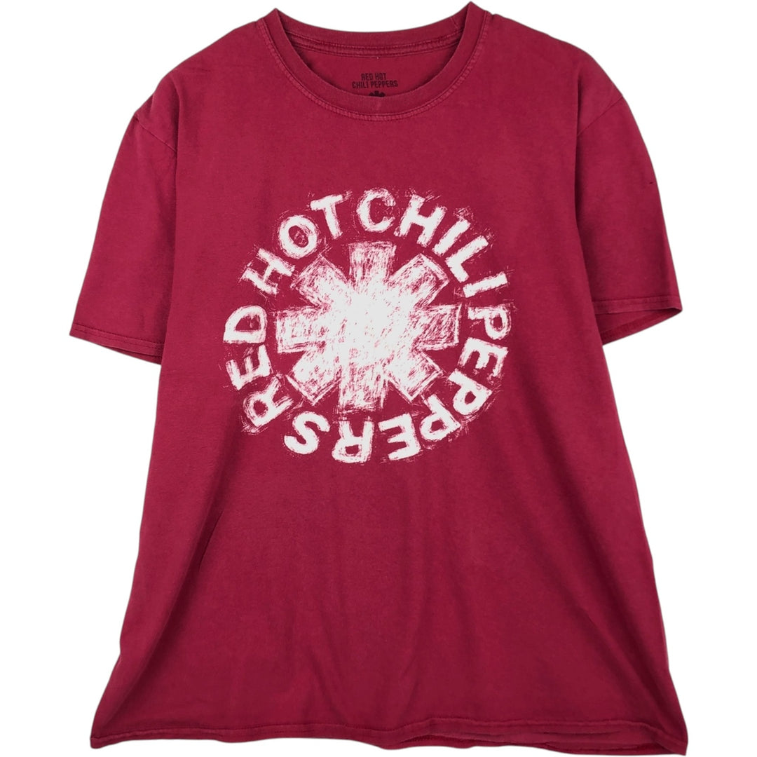 RED HOT CHILI PEPPERS Red Hot Chili Peppers Band T-shirt Band T Men's L size cotton red type Vintage Second Hand