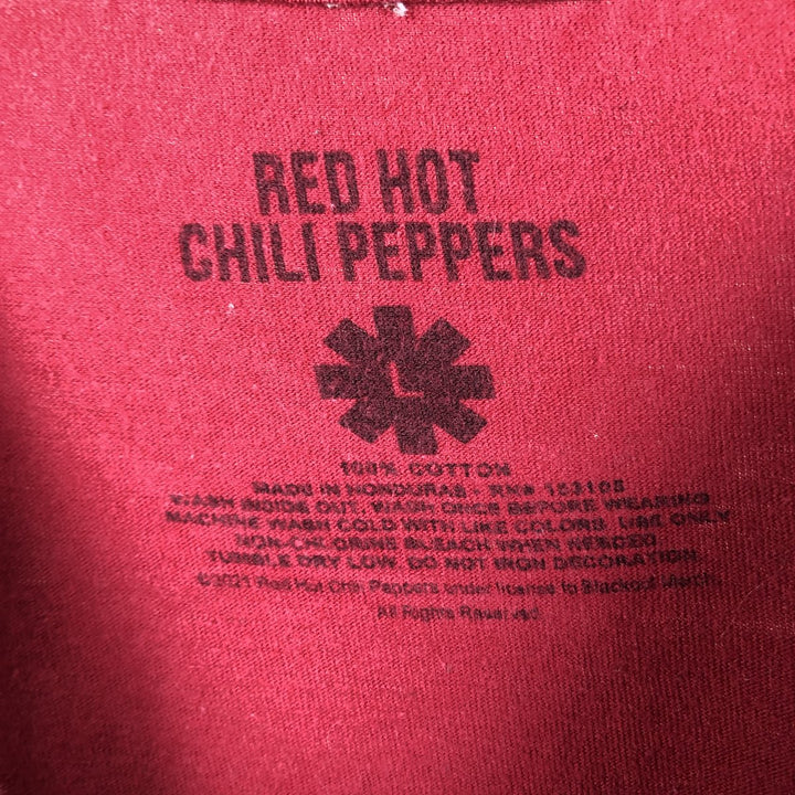 RED HOT CHILI PEPPERS Red Hot Chili Peppers Band T-shirt Band T Men's L size cotton red type Vintage Second Hand