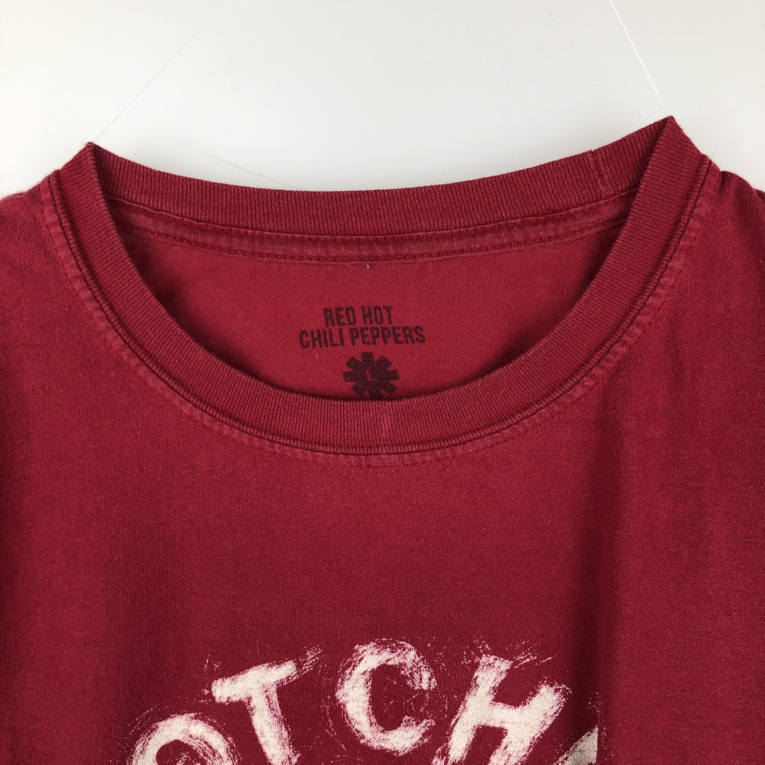 RED HOT CHILI PEPPERS Red Hot Chili Peppers Band T-shirt Band T Men's L size cotton red type Vintage Second Hand