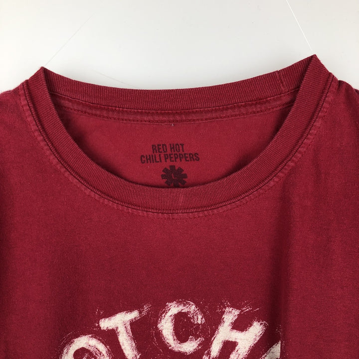 RED HOT CHILI PEPPERS Red Hot Chili Peppers Band T-shirt Band T Men's L size cotton red type Vintage Second Hand
