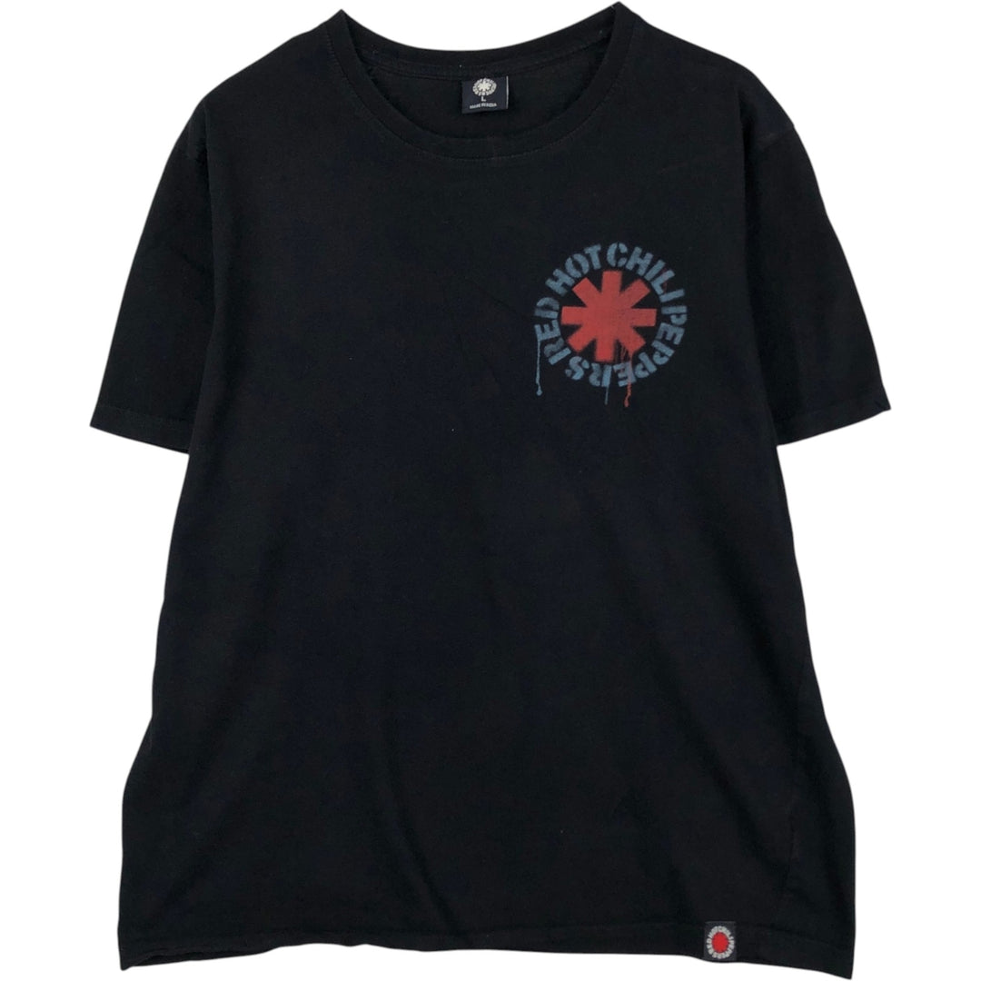 RED HOT CHILI PEPPERS Red Hot Chili Peppers Band T-shirt Band T Men's L size cotton black type Vintage Second Hand