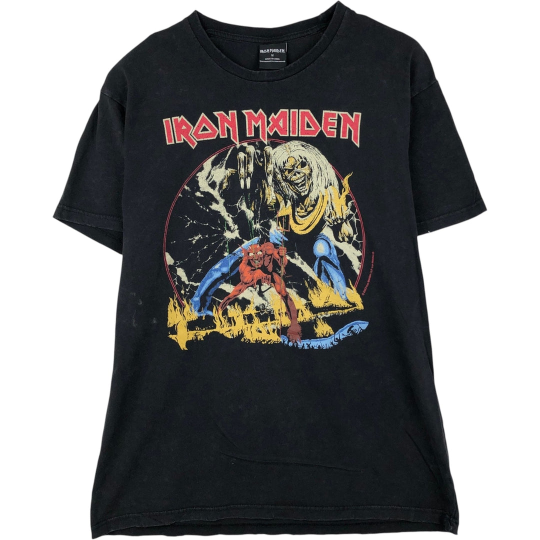 IRON MAIDEN Iron Maiden Band T-shirt Band T Men's M size cotton black type Vintage Second Hand