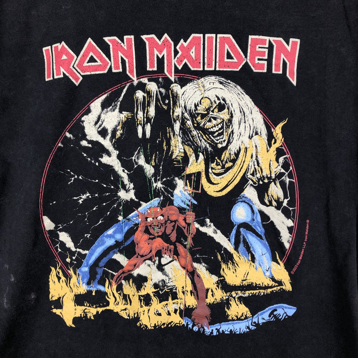 IRON MAIDEN Iron Maiden Band T-shirt Band T Men's M size cotton black type Vintage Second Hand