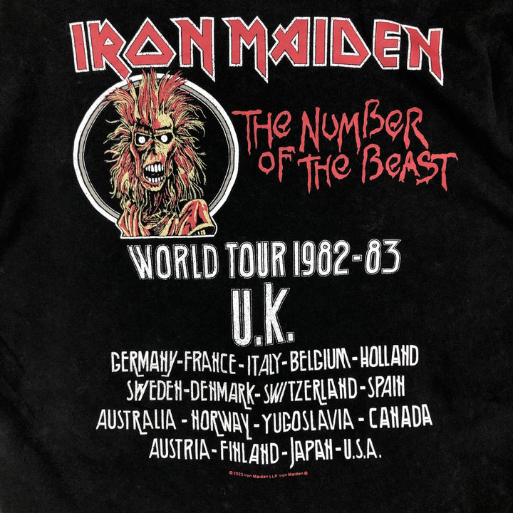 IRON MAIDEN Iron Maiden Band T-shirt Band T Men's M size cotton black type Vintage Second Hand