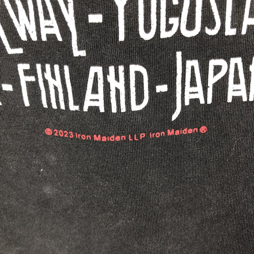 IRON MAIDEN Iron Maiden Band T-shirt Band T Men's M size cotton black type Vintage Second Hand