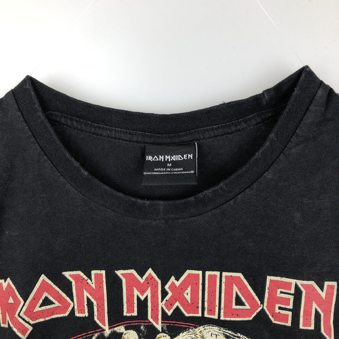 IRON MAIDEN Iron Maiden Band T-shirt Band T Men's M size cotton black type Vintage Second Hand