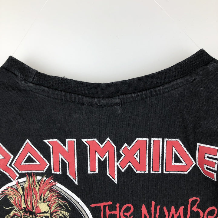 IRON MAIDEN Iron Maiden Band T-shirt Band T Men's M size cotton black type Vintage Second Hand