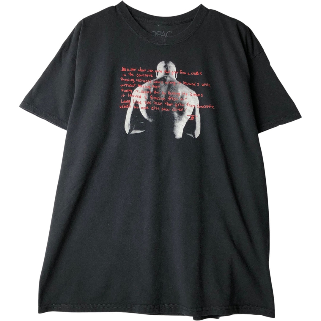 2pac Rap T-shirt, Men's XL size cotton black type Vintage Second Hand