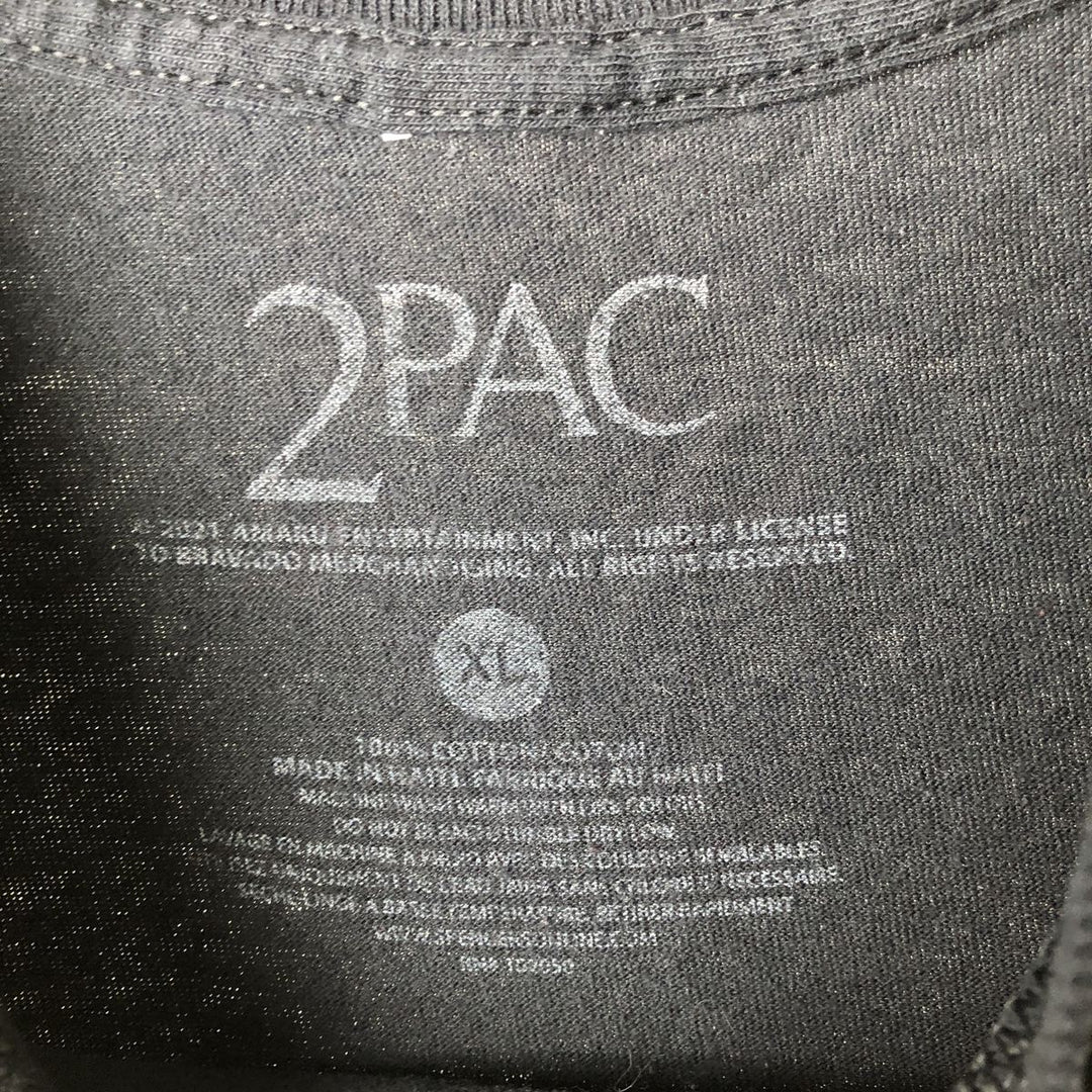2pac Rap T-shirt, Men's XL size cotton black type Vintage Second Hand