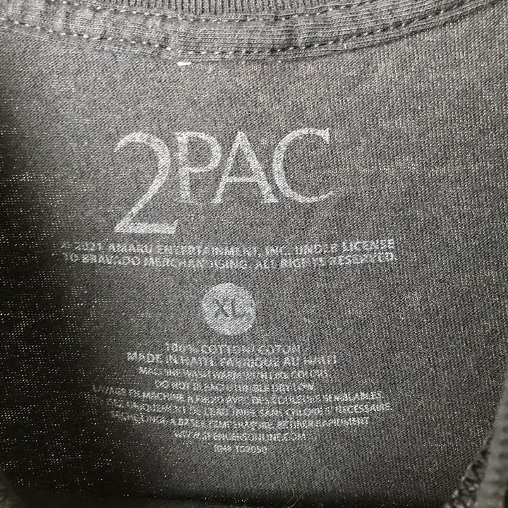 2pac Rap T-shirt, Men's XL size cotton black type Vintage Second Hand