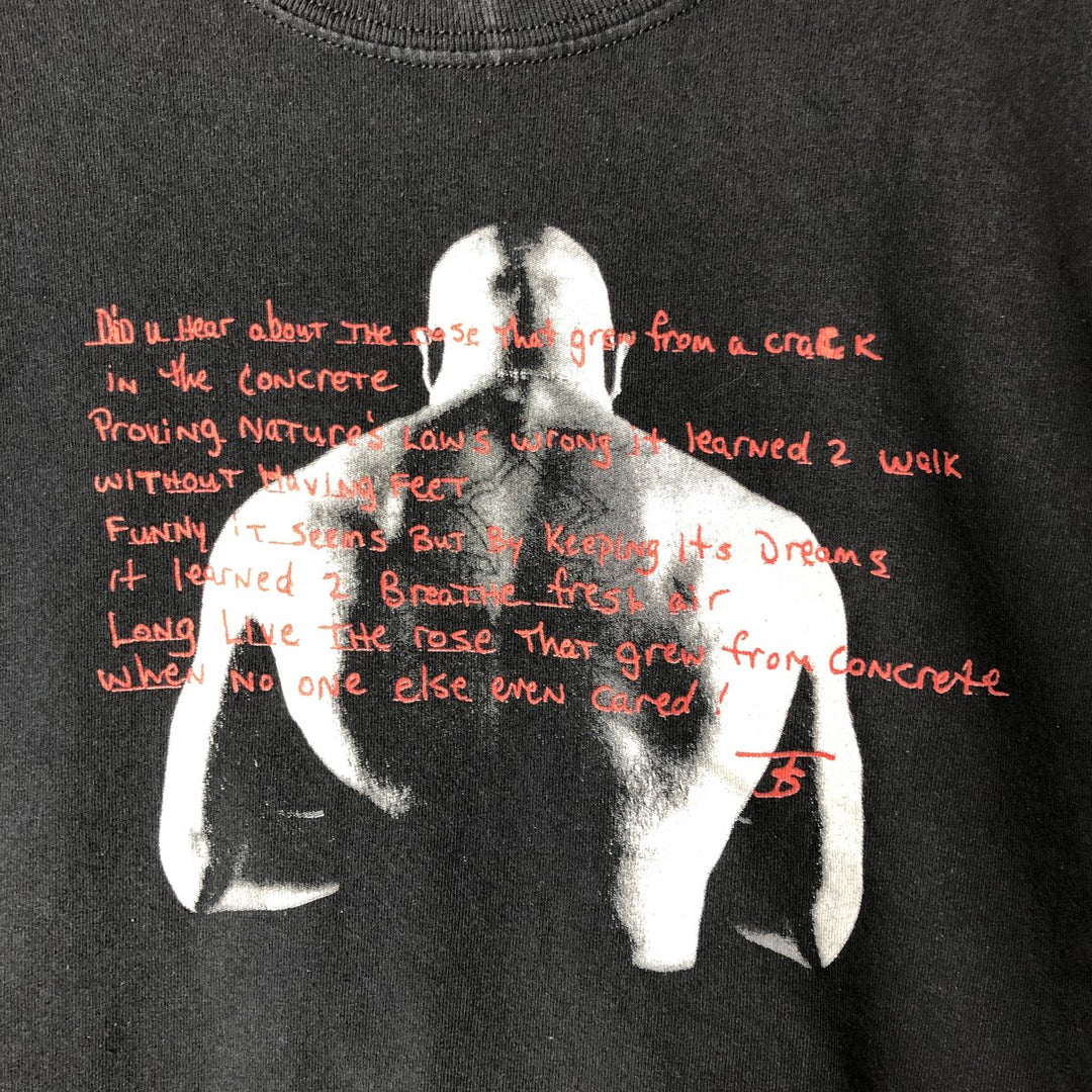 2pac Rap T-shirt, Men's XL size cotton black type Vintage Second Hand