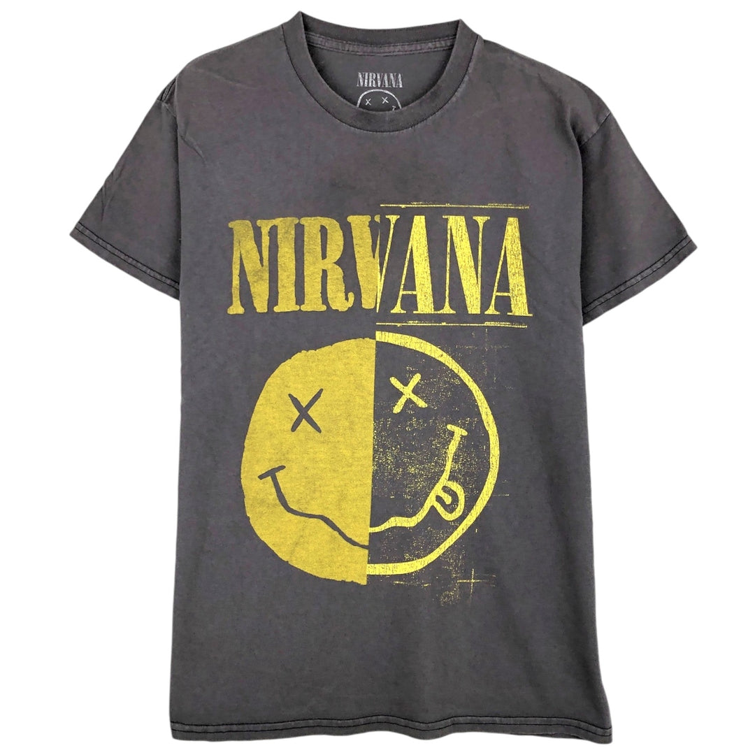 NIRVANA Nirvana Band T-shirt Band T Men's S size cotton gray type Vintage Second Hand