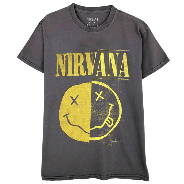 NIRVANA Nirvana Band T-shirt Band T Men's S size cotton gray type Vintage Second Hand