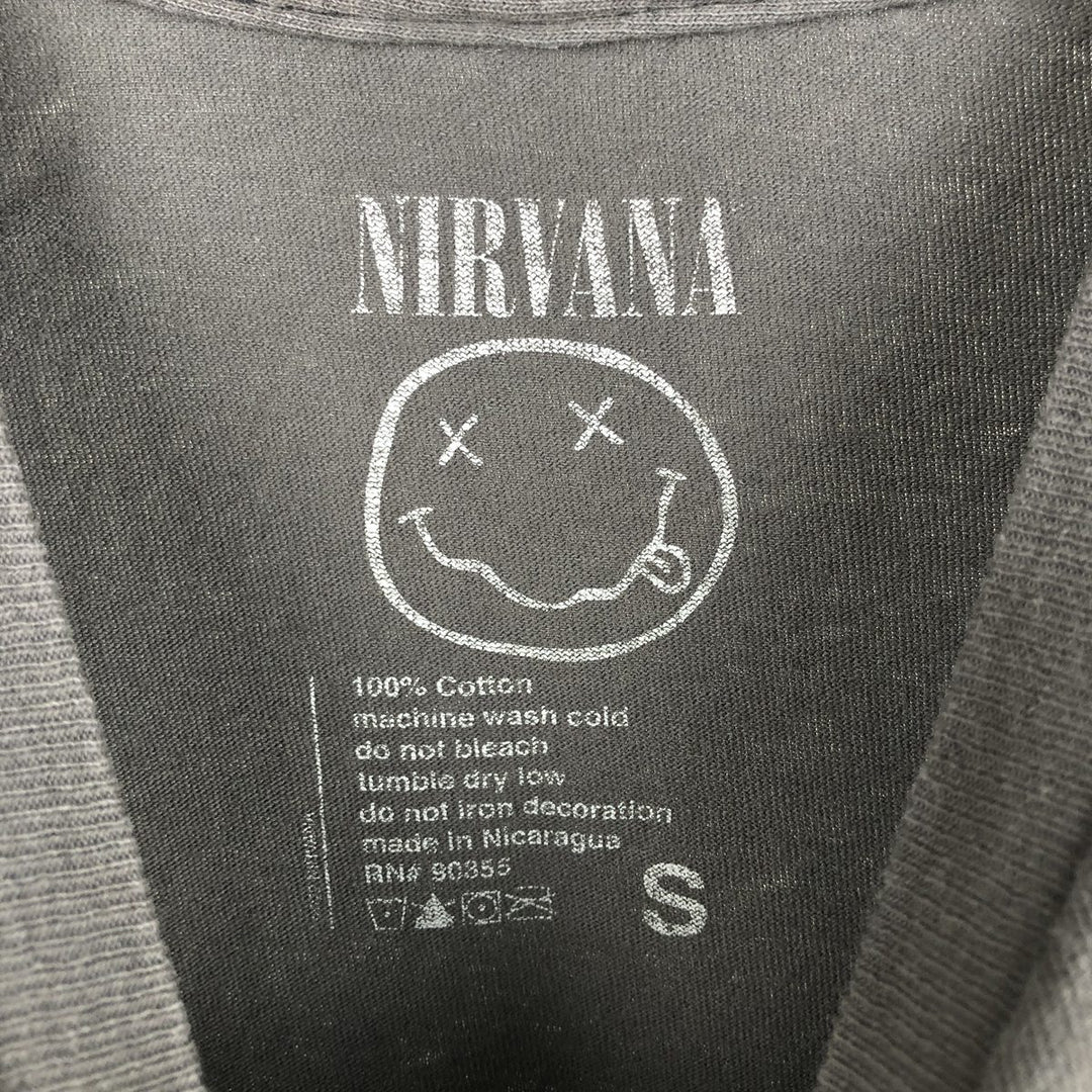 NIRVANA Nirvana Band T-shirt Band T Men's S size cotton gray type Vintage Second Hand