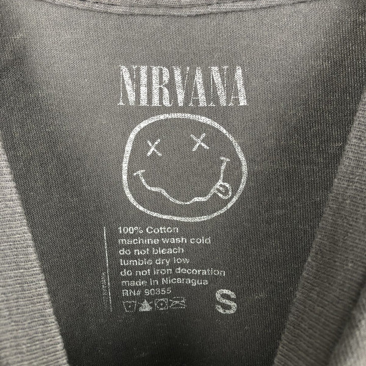NIRVANA Nirvana Band T-shirt Band T Men's S size cotton gray type Vintage Second Hand
