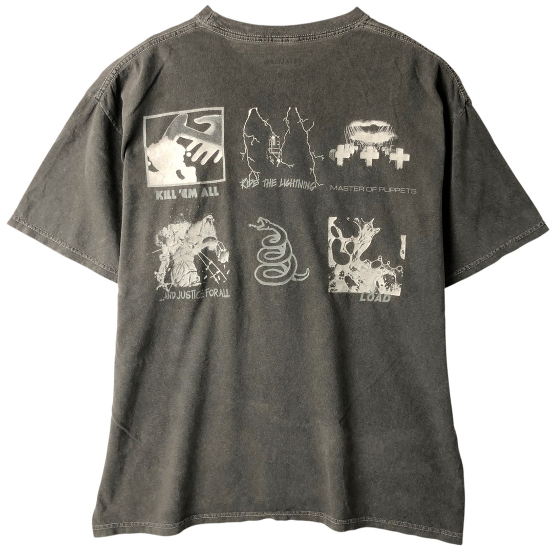 METALLICA Metallica Band T-shirt Band T Men's L size cotton Charcoal Vintage Second Hand
