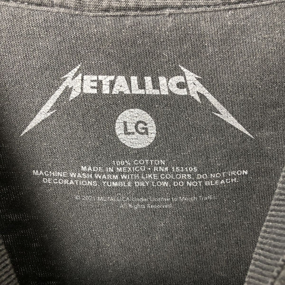 METALLICA Metallica Band T-shirt Band T Men's L size cotton Charcoal Vintage Second Hand