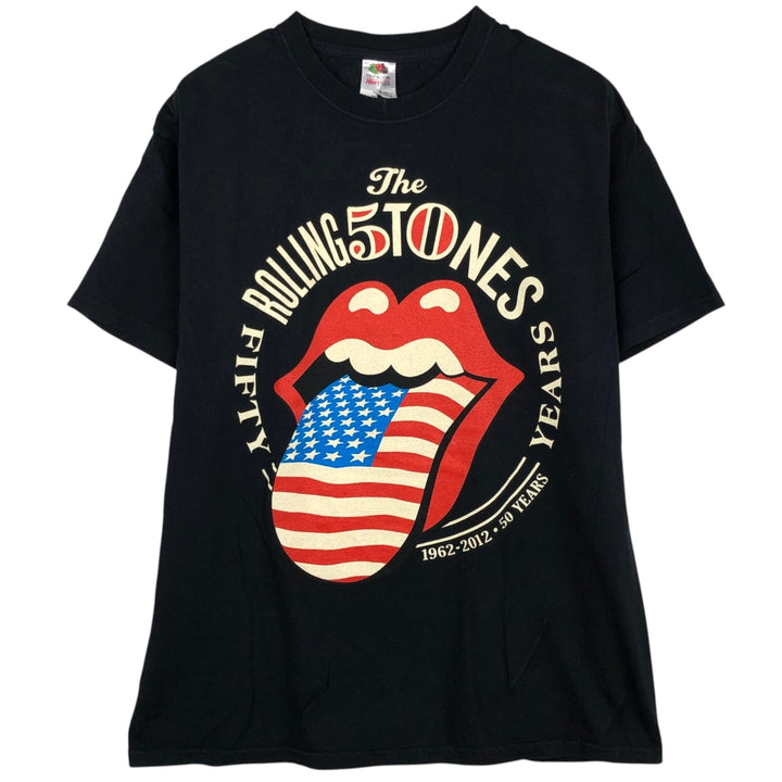 The Rolling Stones Band T-shirt, Men's XL cotton black type Vintage Second Hand