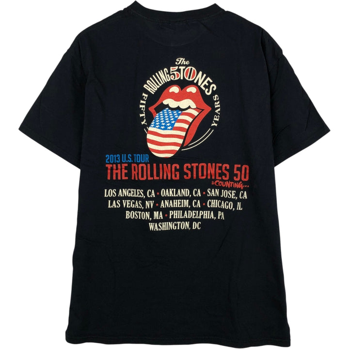 The Rolling Stones Band T-shirt, Men's XL cotton black type Vintage Second Hand
