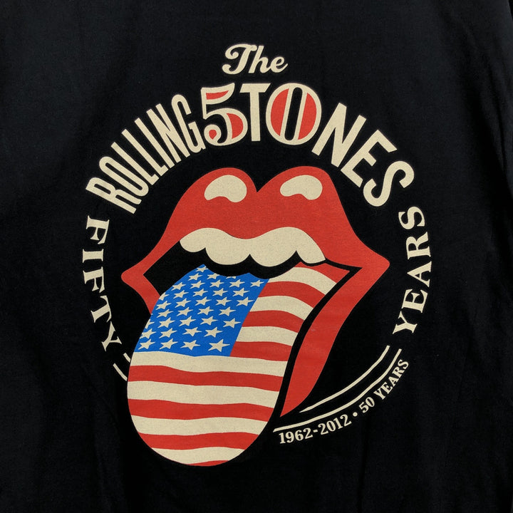 The Rolling Stones Band T-shirt, Men's XL cotton black type Vintage Second Hand