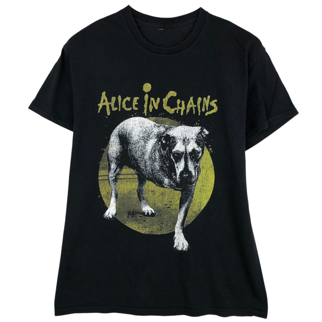 ALICE IN CHAINS (Alice in Chains) Dog Pattern Band T-Shirt, Men's XL Equivalent unclear black type Vintage Second Hand