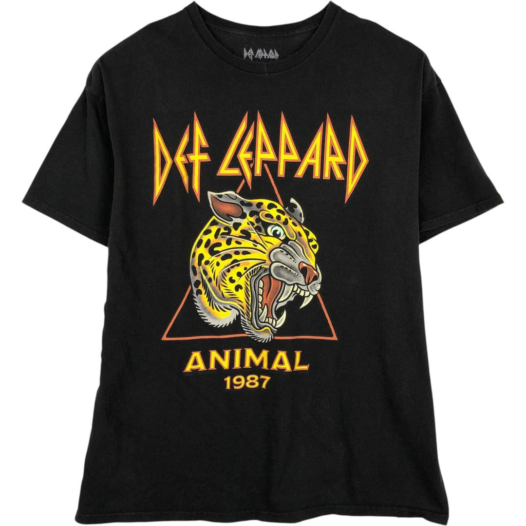 DEF LEPPARD Def Leppard Leopard Pattern Band T-shirt Band Tee Men's XL equivalent unclear black type Vintage Second Hand