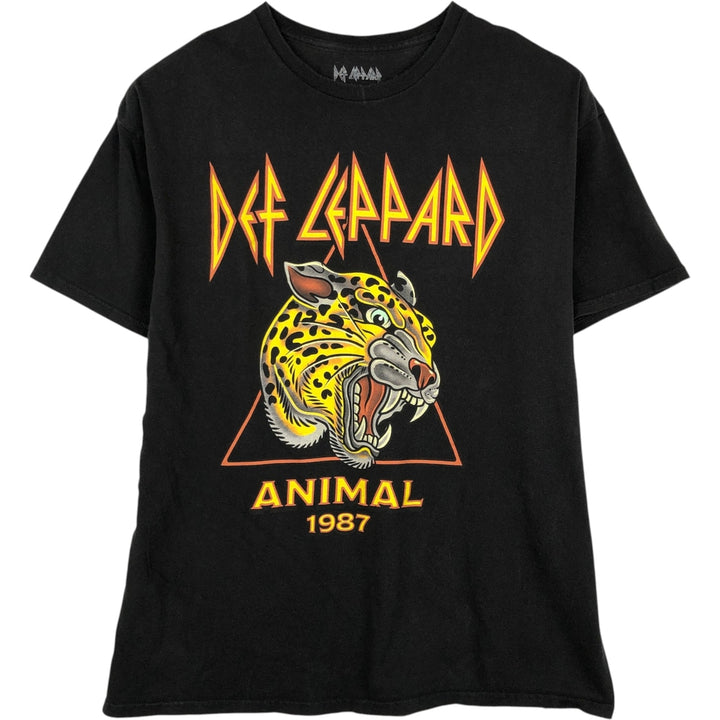DEF LEPPARD Def Leppard Leopard Pattern Band T-shirt Band Tee Men's XL equivalent unclear black type Vintage Second Hand
