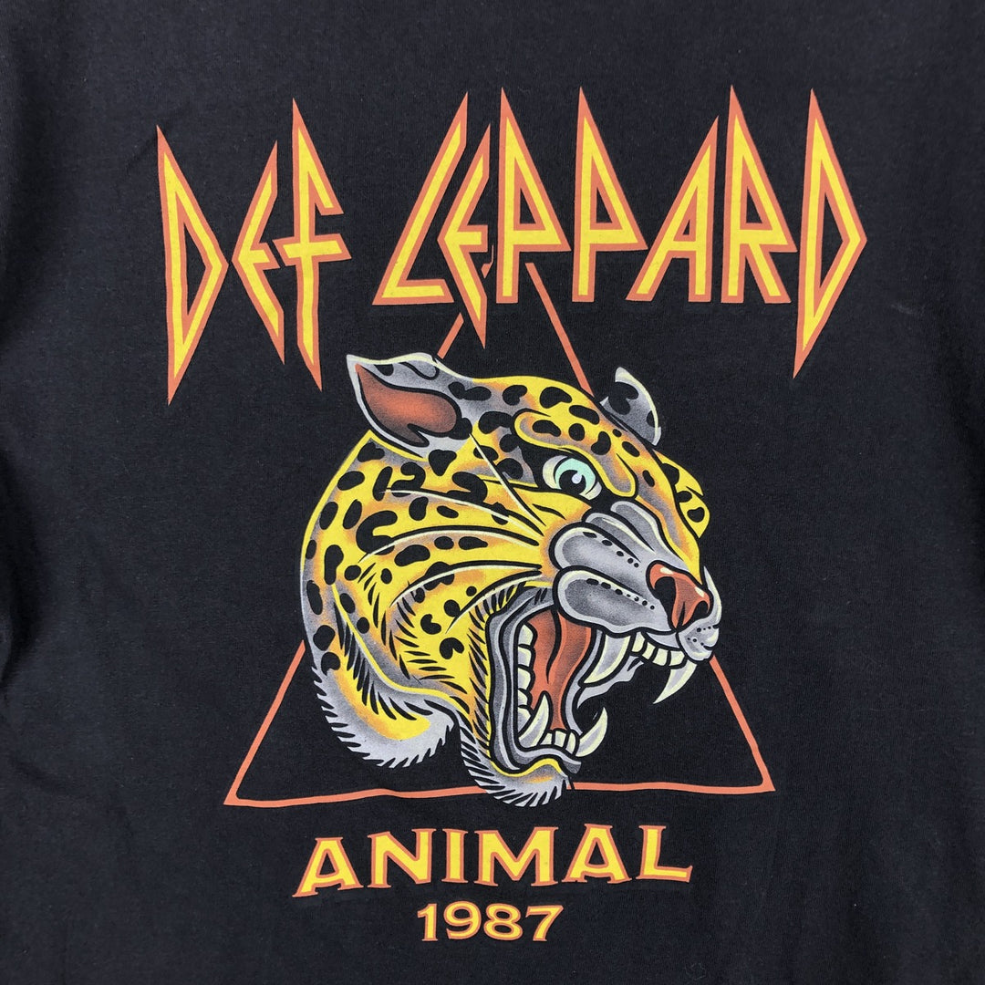 DEF LEPPARD Def Leppard Leopard Pattern Band T-shirt Band Tee Men's XL equivalent unclear black type Vintage Second Hand