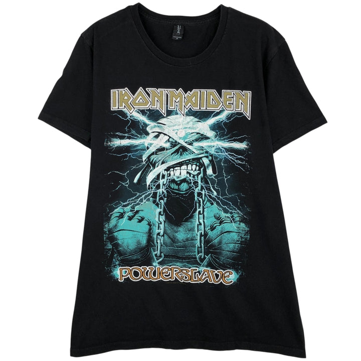 BAY ISLAND IRON MAIDEN Band T-shirt (Men's size M) cotton black type Vintage Second Hand