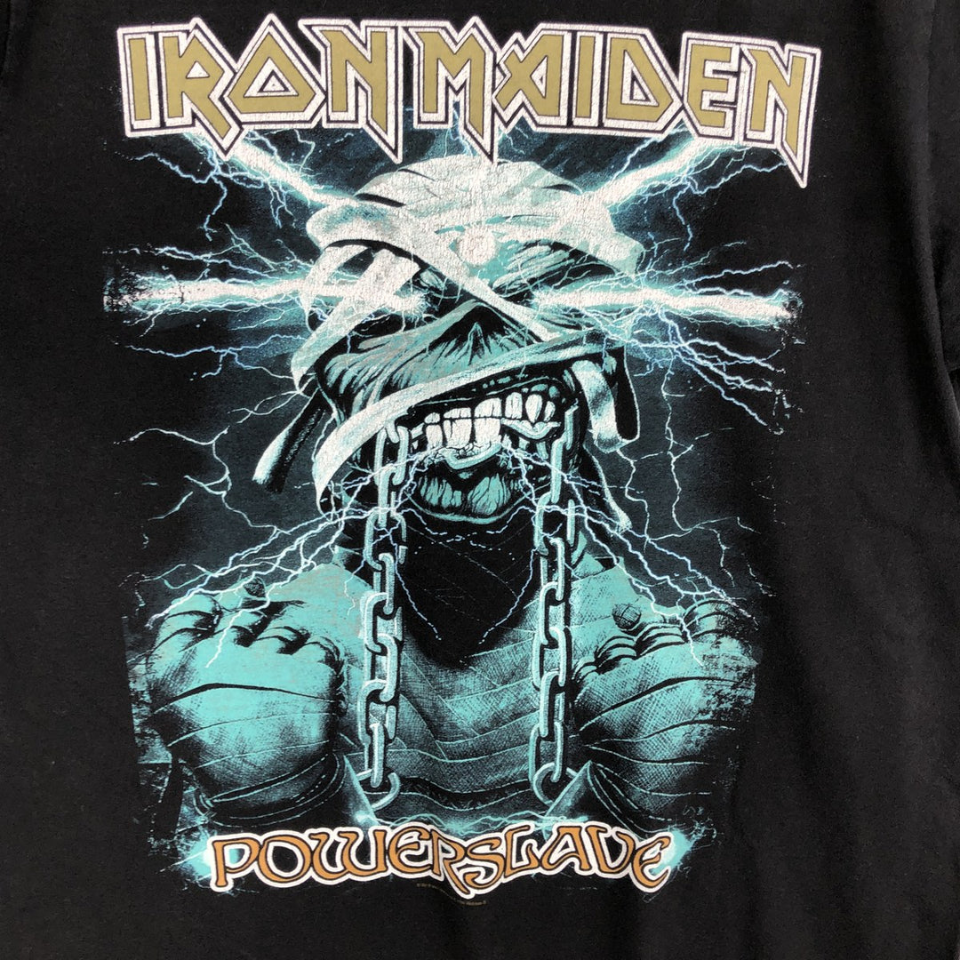 BAY ISLAND IRON MAIDEN Band T-shirt (Men's size M) cotton black type Vintage Second Hand