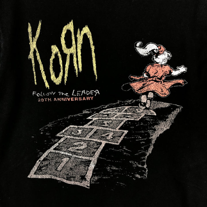 TULTEX KORN Band T-Shirt (Men's Size M) cotton black type Vintage Second Hand
